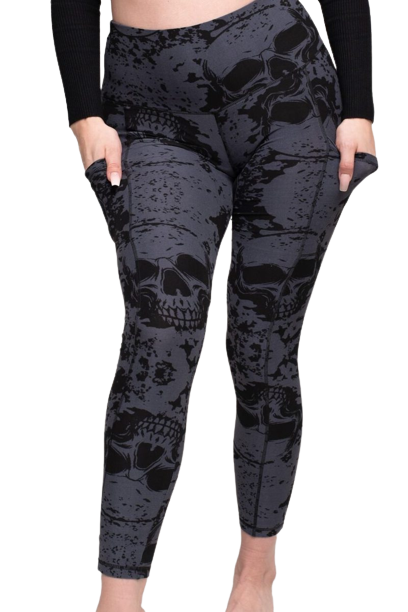  Irish Skull with Clover Women's High Waisted Yoga Pants with  Pocket Workout Leggings : Clothing, Shoes & Jewelry