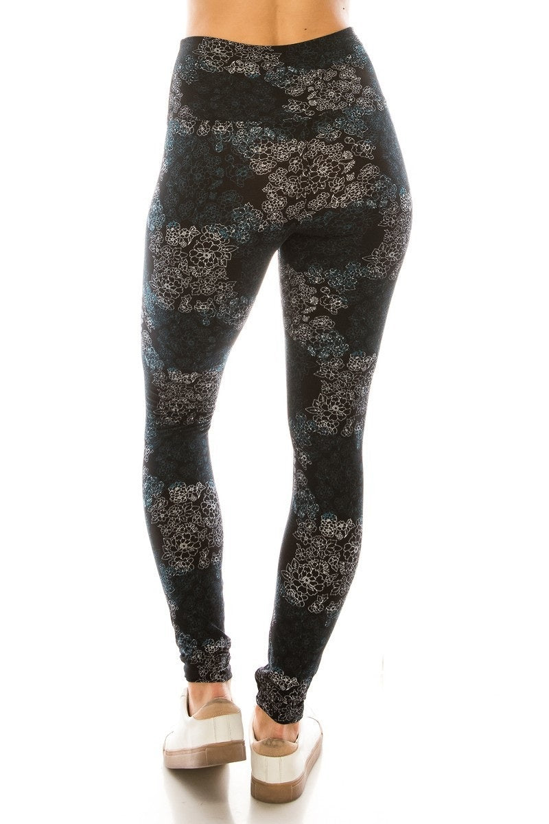 Multi Printed Knit Legging with High Waist