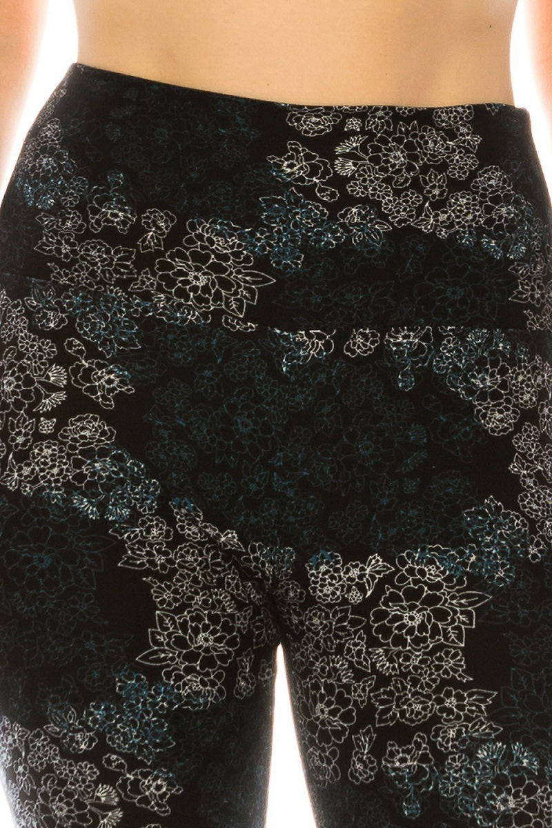 Multi Printed Knit Legging with High Waist