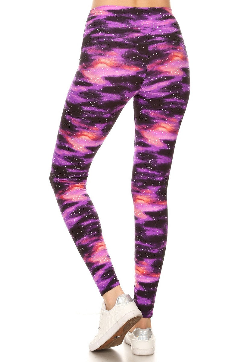 Galaxy Printed Knit Legging with High Waist