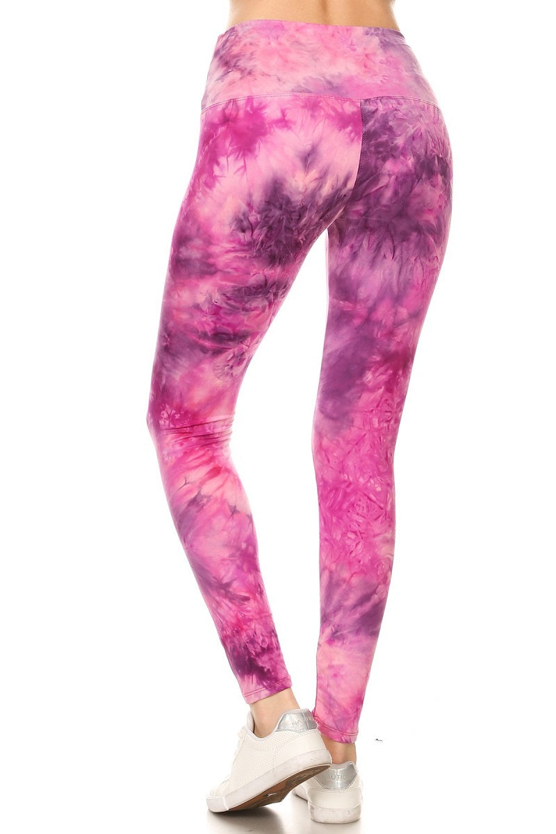 Tie Dye Printed Knit Legging with High Waist