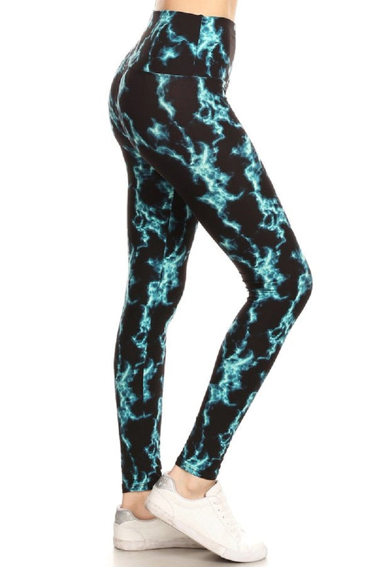 Lightning Bold Printed Knit Legging with High Waist