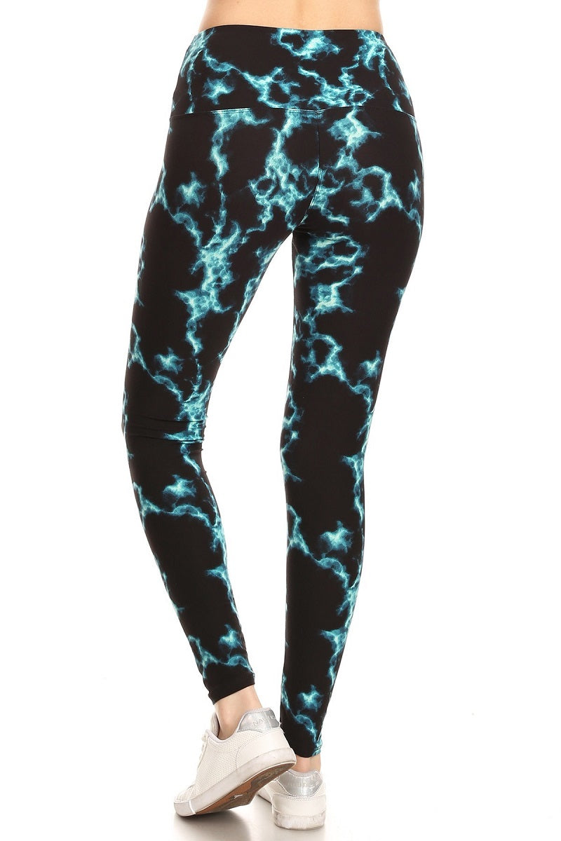 Lightning Bold Printed Knit Legging with High Waist