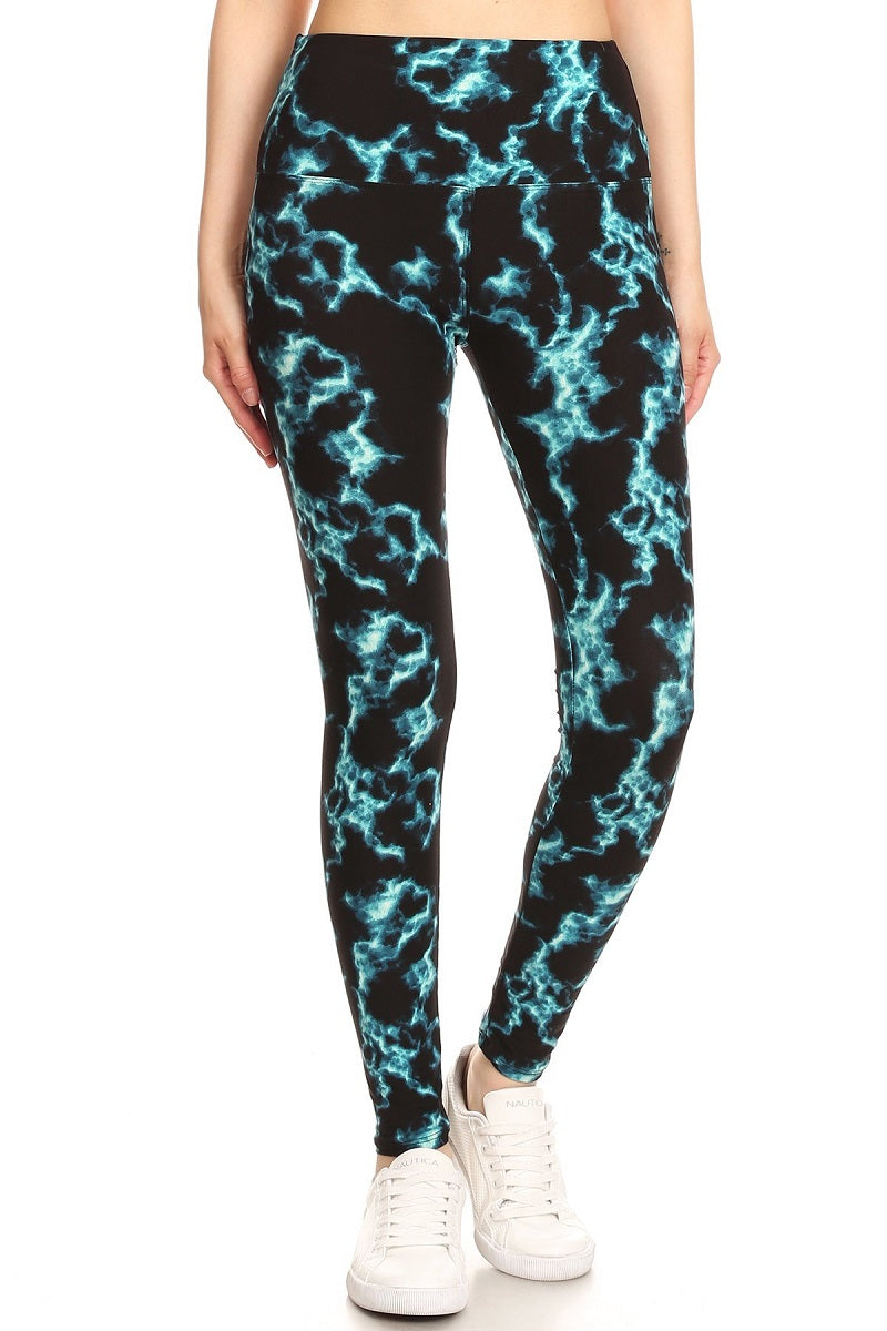 Lightning Bold Printed Knit Legging with High Waist