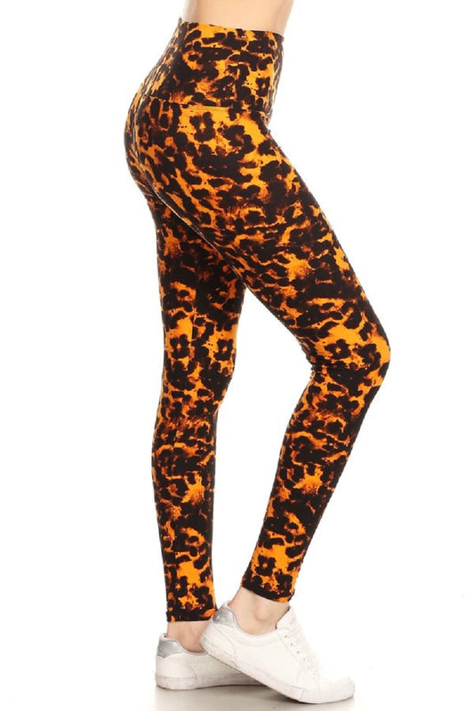 Leopard Printed Knit Legging with High Waist