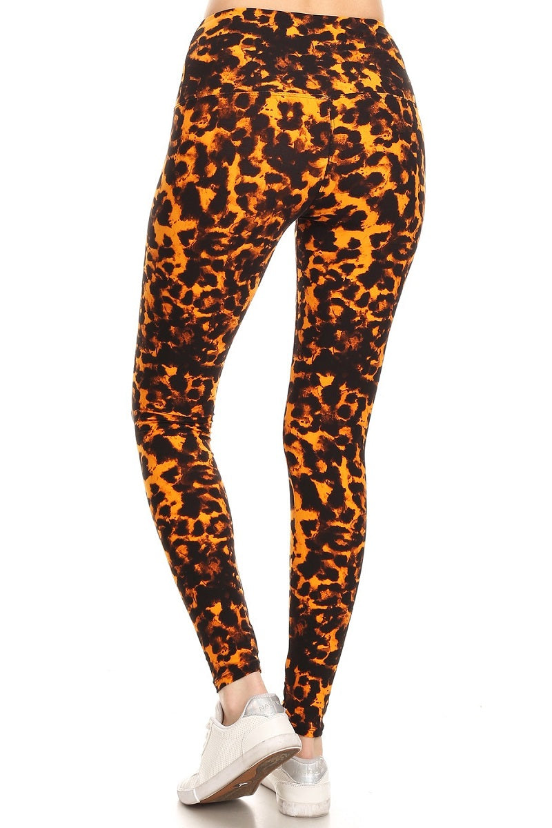 Leopard Printed Knit Legging with High Waist
