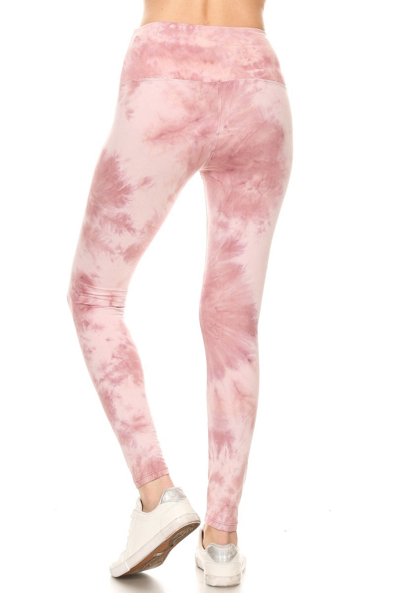 Tie Dye Printed Knit Legging with High Waist