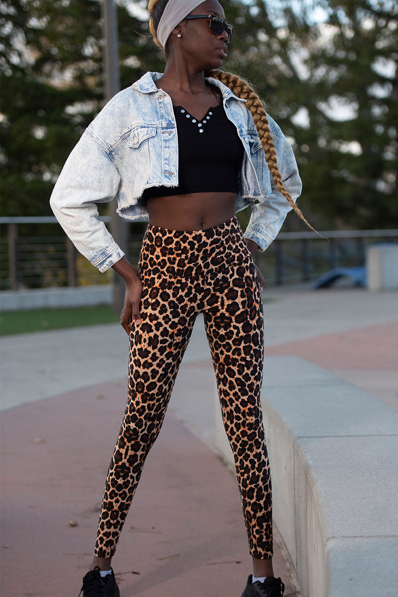 Leopard – Print High Waisted Leggings for Women