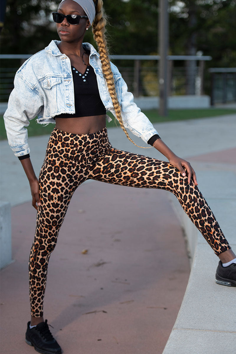 Leopard – Print High Waisted Leggings for Women