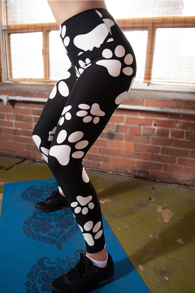 Dog Paw – Print High Waisted Leggings for Women