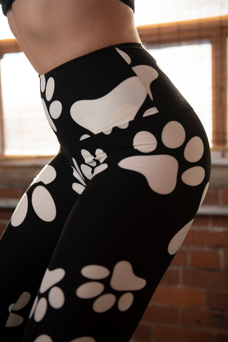Dog Paw – Print High Waisted Leggings for Women