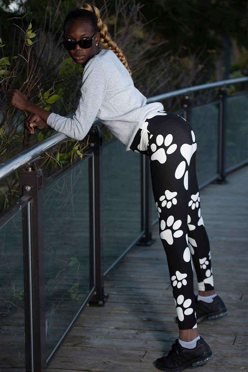 Dog Paw – Print High Waisted Leggings for Women