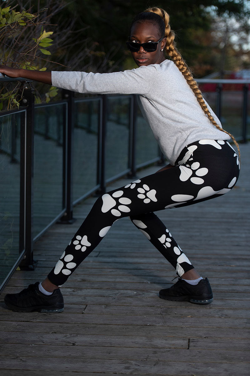 Dog Paw – Print High Waisted Leggings for Women