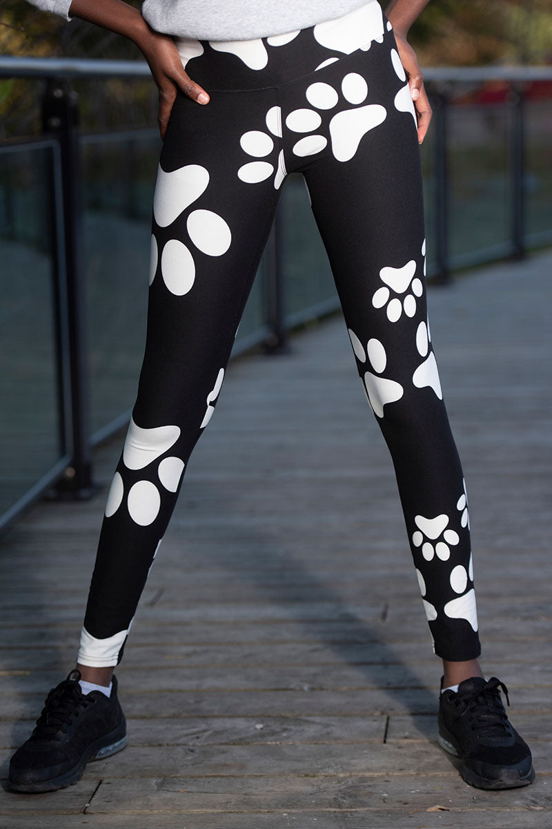Dog Paw – Print High Waisted Leggings for Women