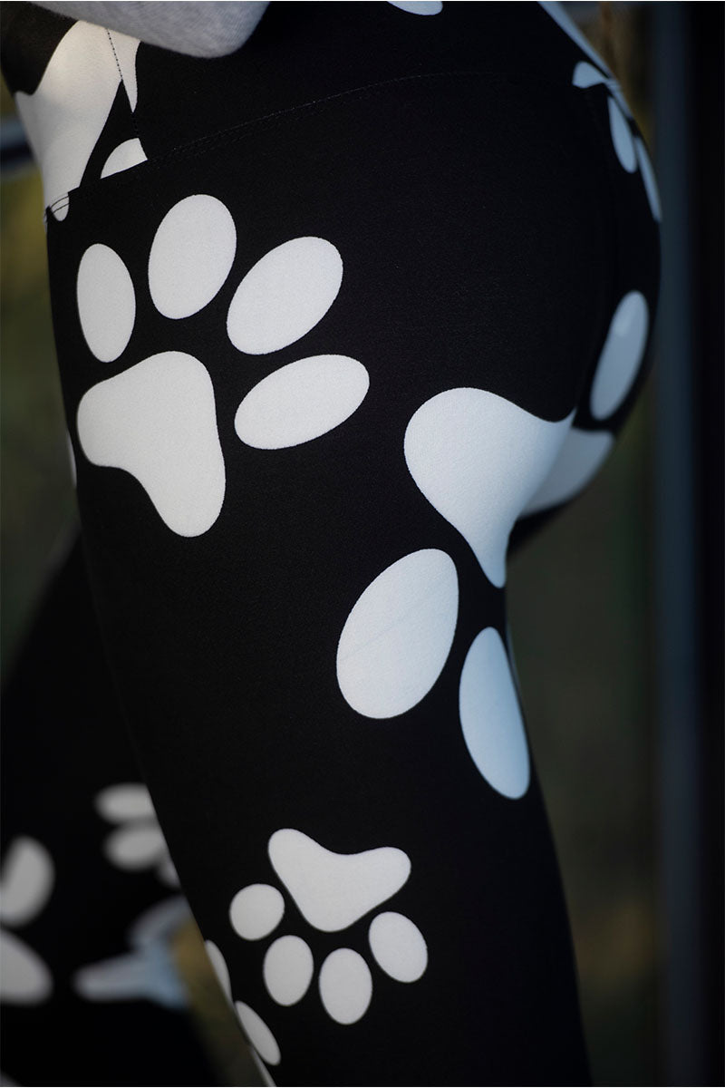Dog Paw – Print High Waisted Leggings for Women
