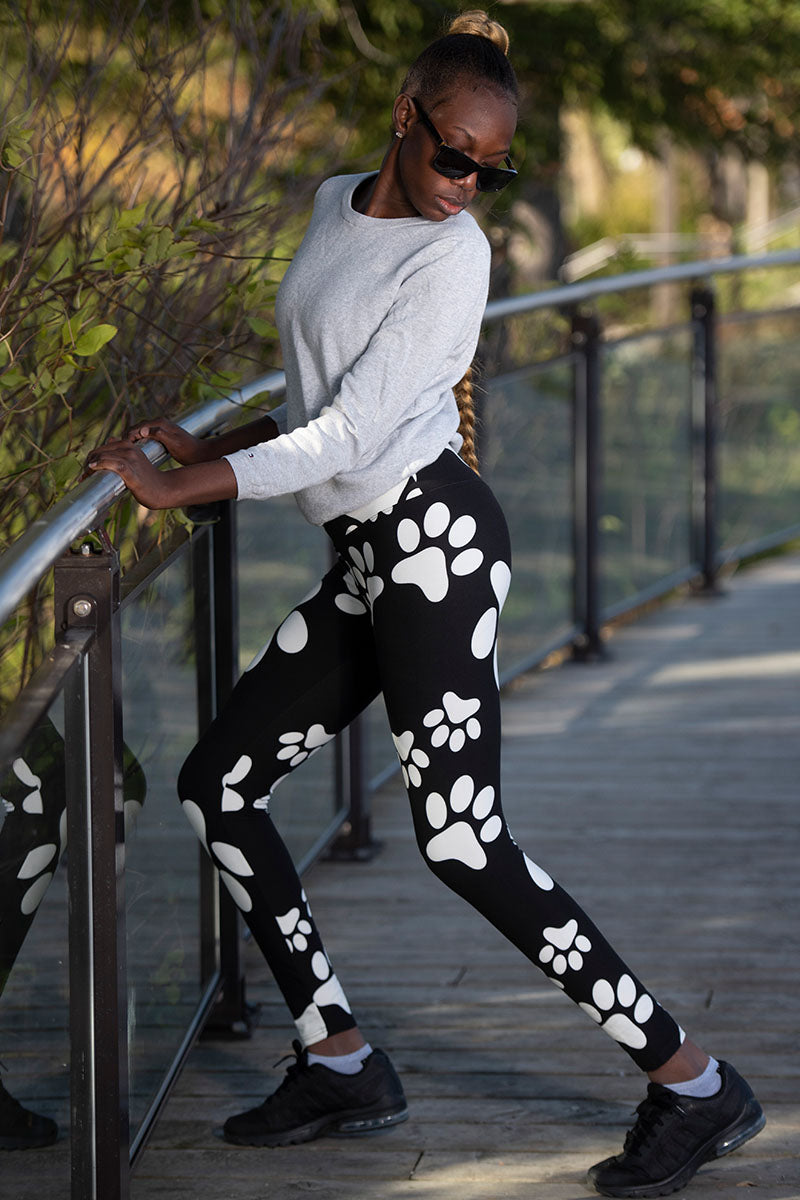 Dog Paw – Print High Waisted Leggings for Women