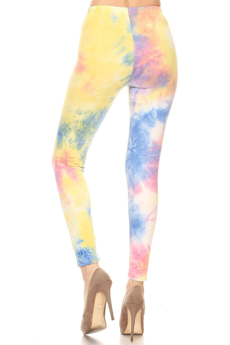 Tie Dye Print High Waisted Leggings for Women