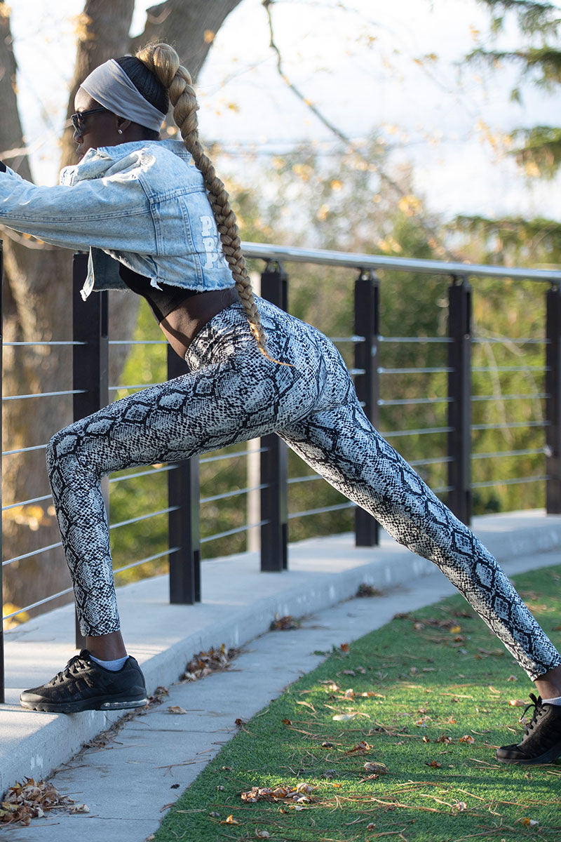 Snake – Print High Waisted Leggings for Women