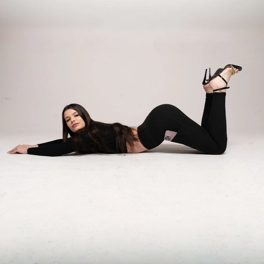 Black High-Waisted Athletic Leggings with Pockets