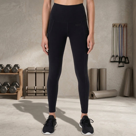 Black High-Waisted Athletic Leggings with Pockets