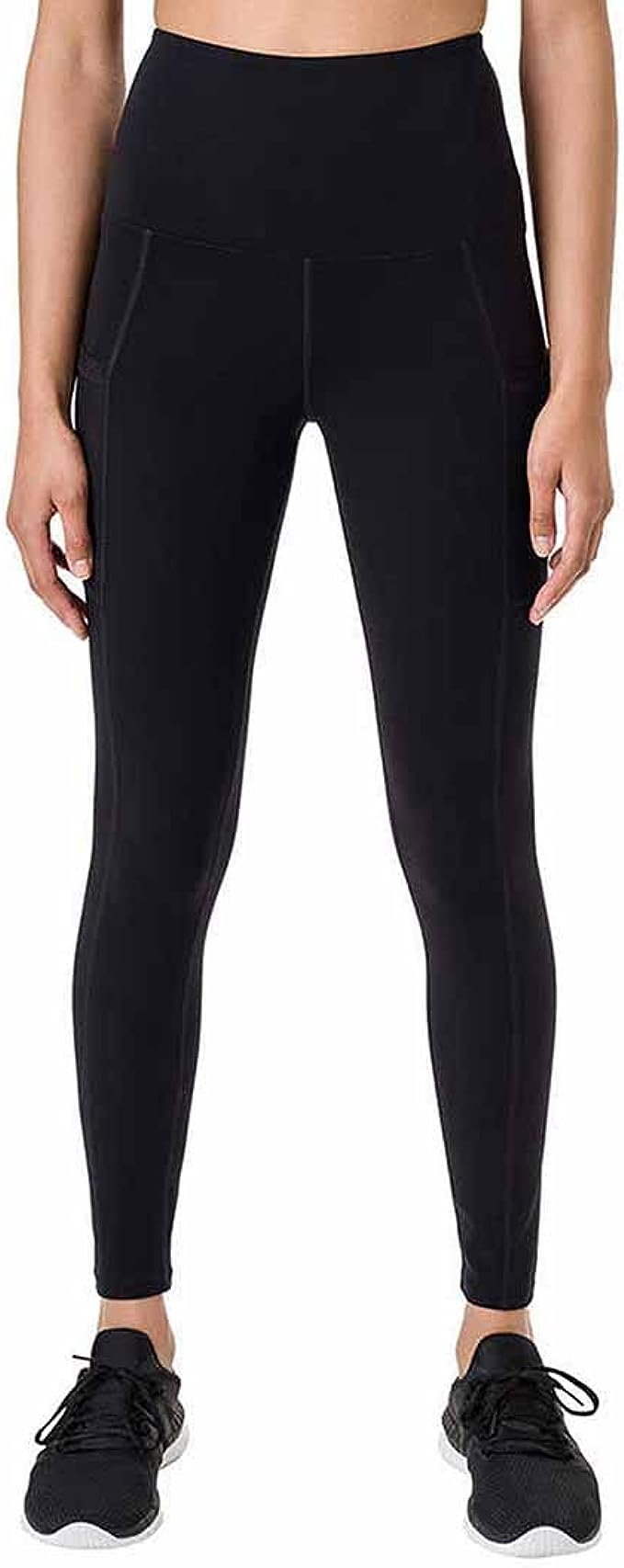 Black High-Waisted Athletic Leggings with Pockets