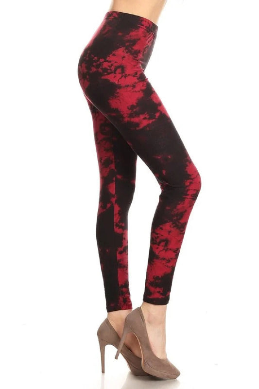 Tie Dye Printed, Full Length, High Waisted Leggings