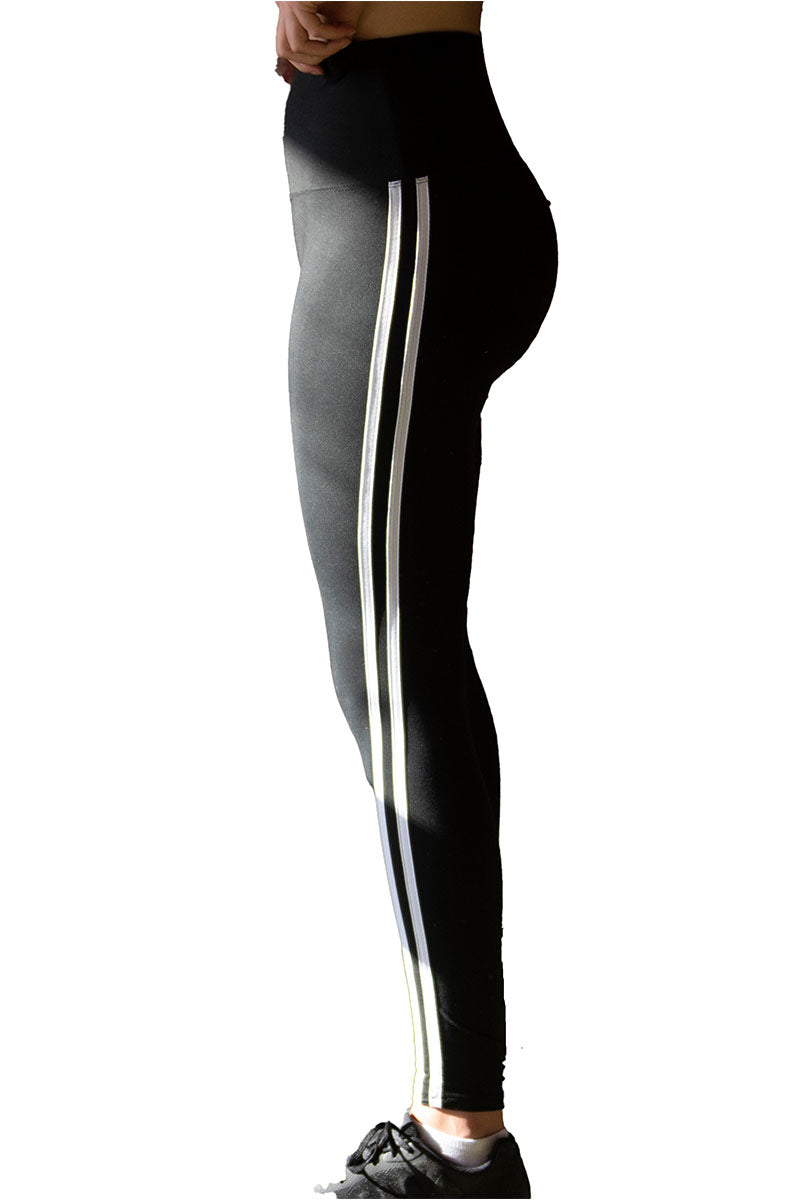 Xersion Stripes White Gray Leggings Size XS - 56% off