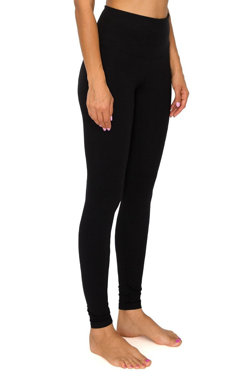 Solid Black Color Legging with High Waist